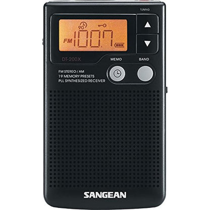 Sangean DT-200X FM-Stereo/AM Digital Tuning Pocket Radio – Front View