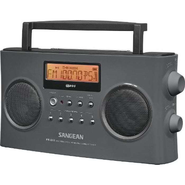 Sangean D15: Sangean PR D15 Digital Portable Stereo RDS – Front View