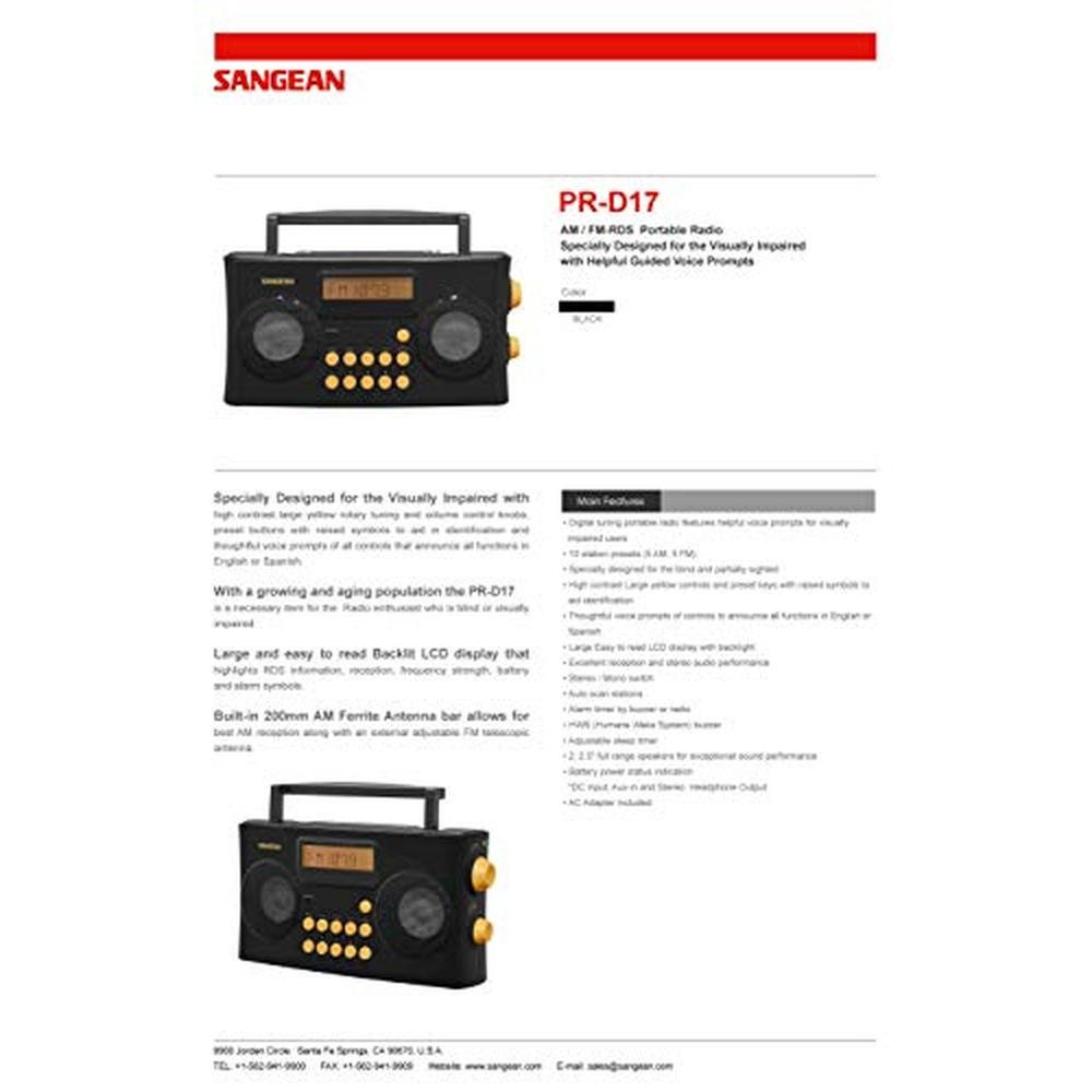 Sangean PR-D17 AM/FM-RDS Portable Radio Specially Designed – In Use