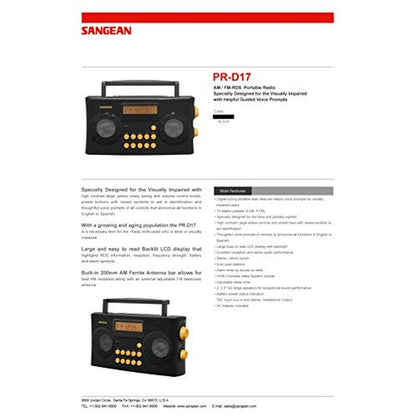 Sangean PR-D17 AM/FM-RDS Portable Radio Specially Designed – In Use