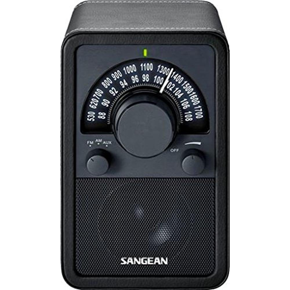 Sangean 15BK: Sangean WR-15BK AM FM Table Top Wooden Radio – Front View
