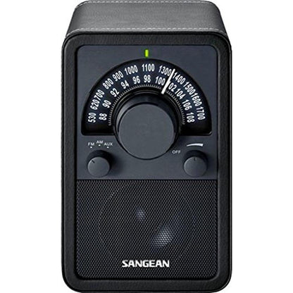 Sangean 15BK: Sangean WR-15BK AM FM Table Top Wooden Radio – Front View