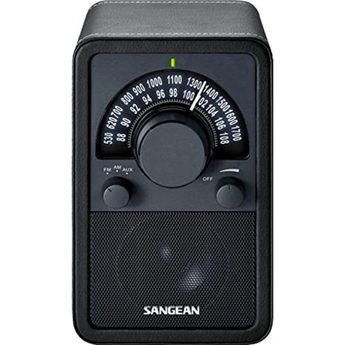 Sangean 15BK: Sangean WR-15BK AM FM Table Top Wooden Radio – Front View