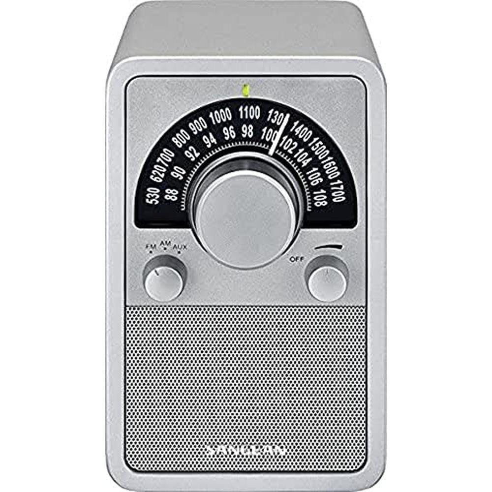 Sangean 15SR: Sangean WR-15SR AM FM Table Top Wooden Radio – Front View