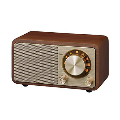 Sangean WR-7GW: Wood Cabinet Mini Bluetooth Speaker with FM – Front View