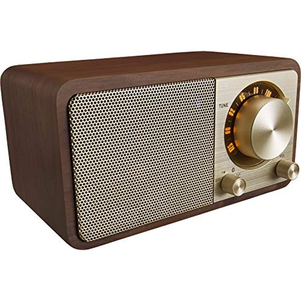 Sangean WR-7GW: Wood Cabinet Mini Bluetooth Speaker with FM – Side View