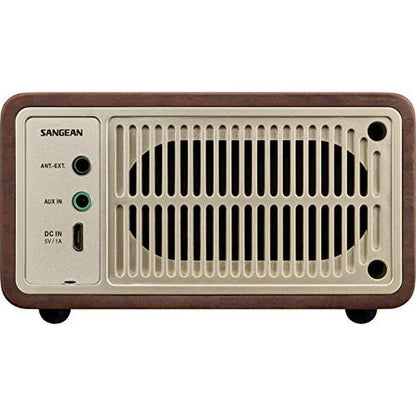 Sangean WR-7GW: Wood Cabinet Mini Bluetooth Speaker with FM – Close-up Detail