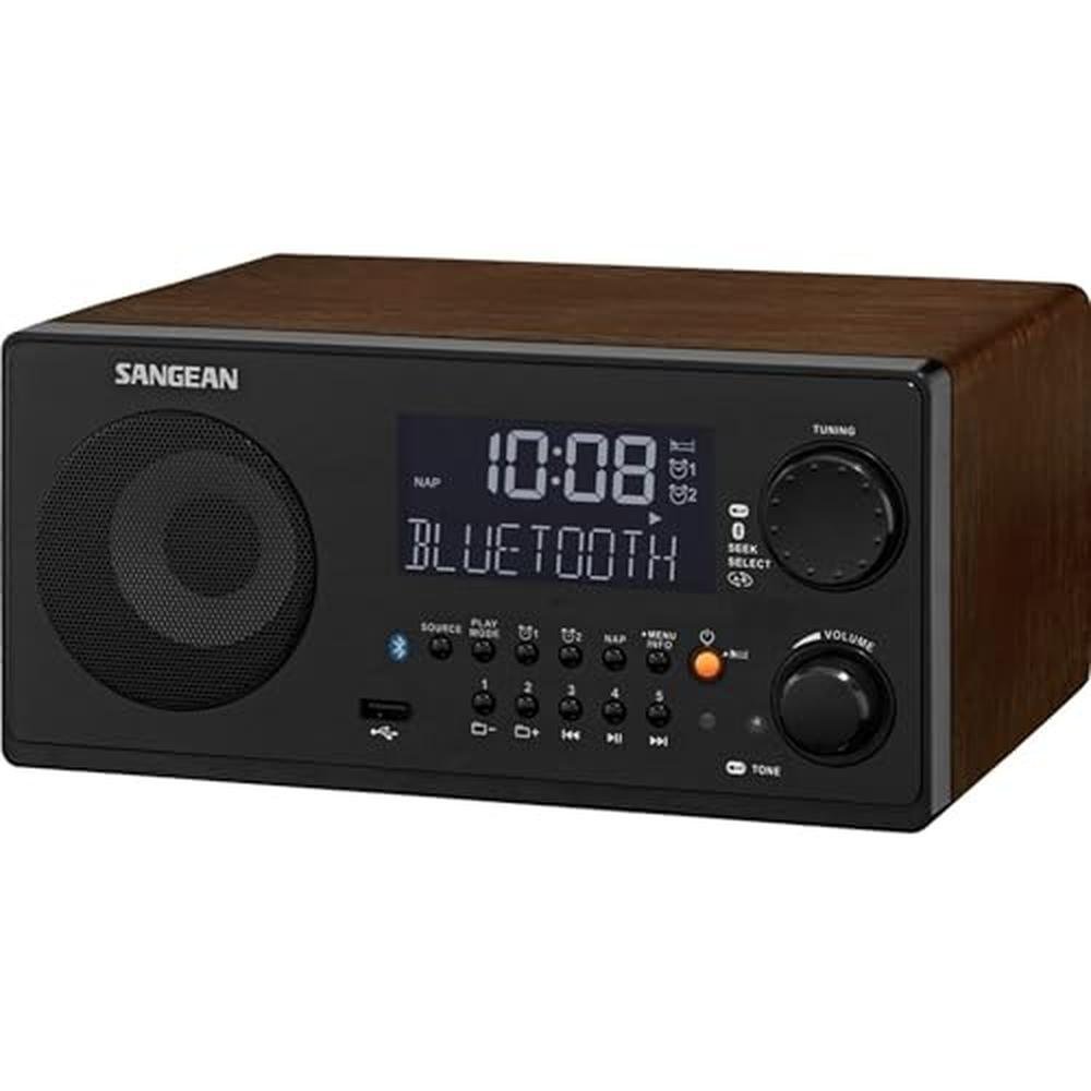 Sangean WR22BK: Sangean WR22BK AM/FM-RBDS USB Bluetooth – Front View