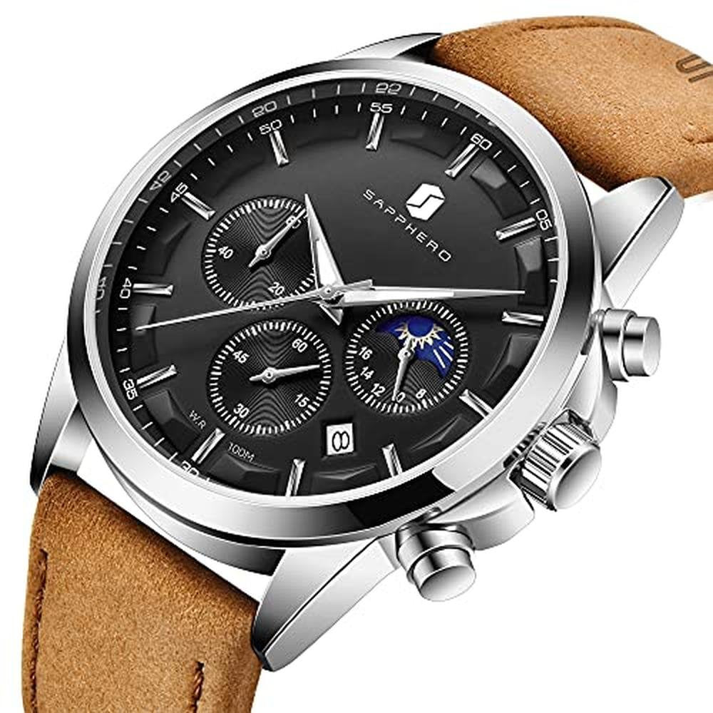 Mens Watches: Sapphero Chronograph 100m Waterproof – Side View