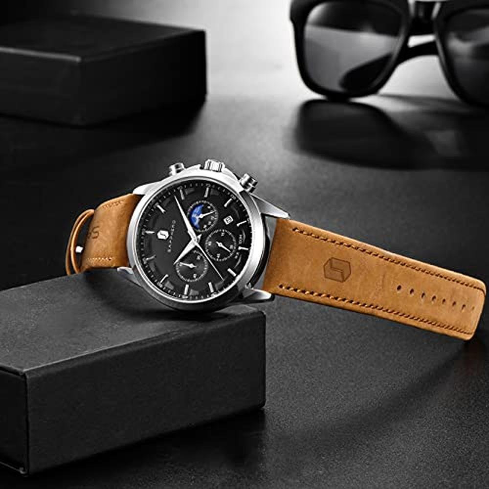 Mens Watches: Sapphero Chronograph 100m Waterproof – Close-up Detail