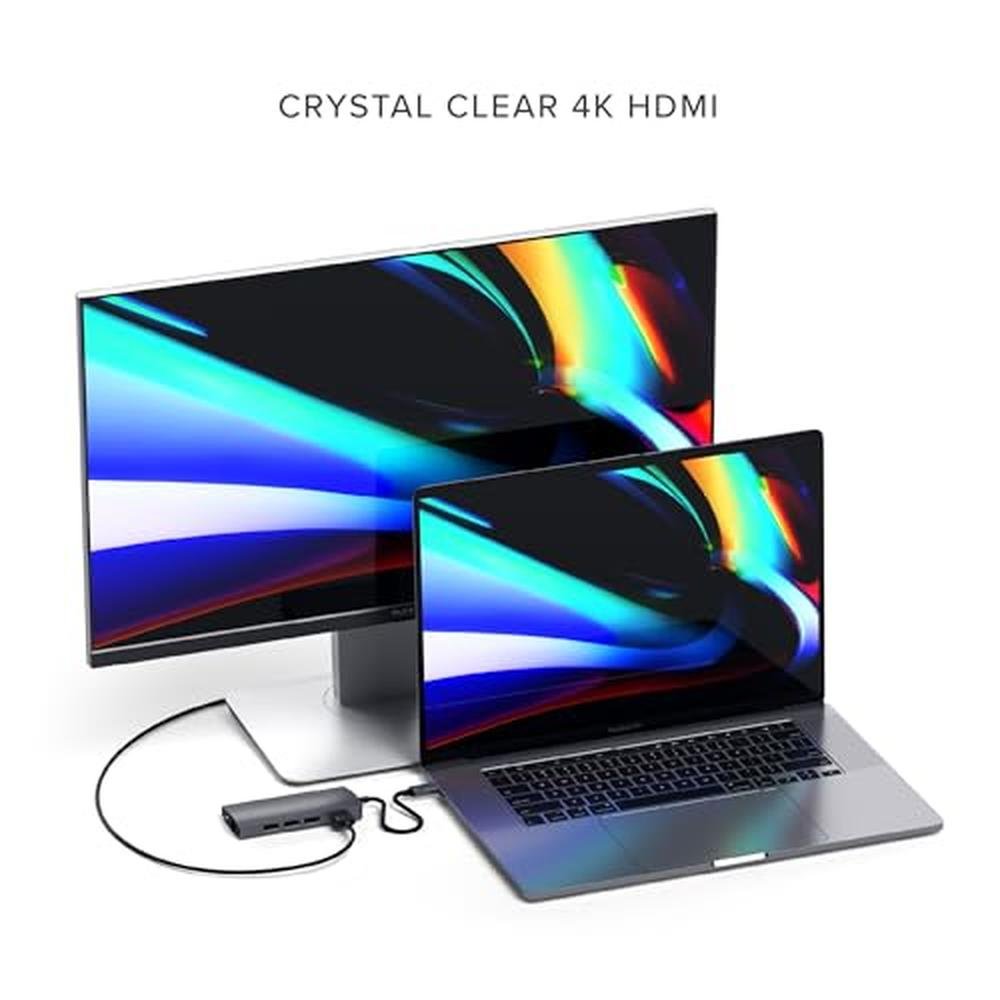 Satechi Hub: Satechi 8-in-1 USB-C Hub Multiport Adapter V2 – Side View