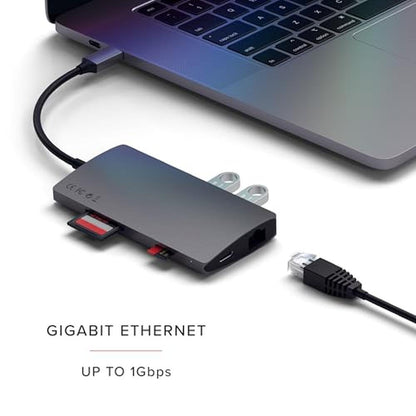 Satechi Hub: Satechi 8-in-1 USB-C Hub Multiport Adapter V2 – Close-up Detail