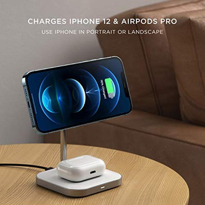 AirPods Satechi: Satechi Aluminum 2-in-1 Magnetic Wireless – In Use