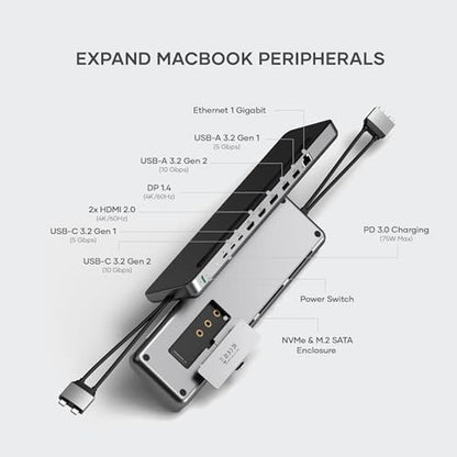 Dual Satechi: Satechi Dual USB-C Docking Station and Stand – Side View