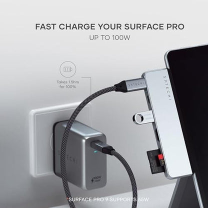 Satechi Dual USB-C Hub for Surface Pro 11 – In Use