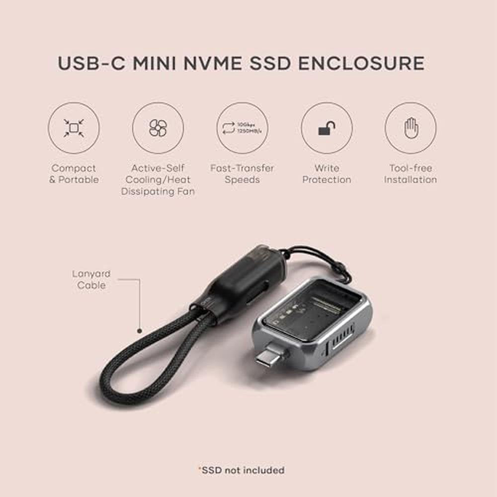 NVMe Satechi: Satechi M.2 NVMe Mini SSD Enclosure – Side View