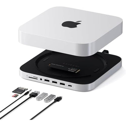 Mac 10gbps Ethernet: Satechi Mac Mini Hub Stand with SSD – Front View