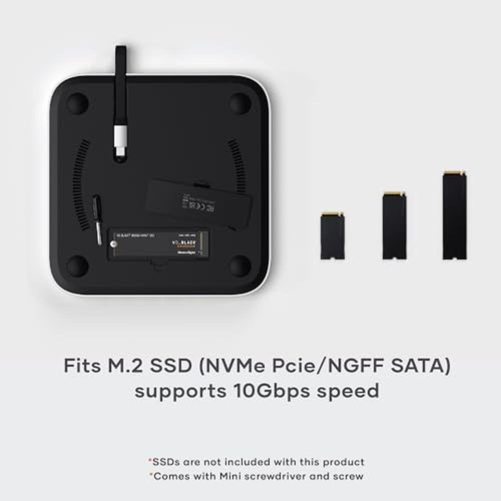 Mac 10gbps Ethernet: Satechi Mac Mini Hub Stand with SSD – Side View