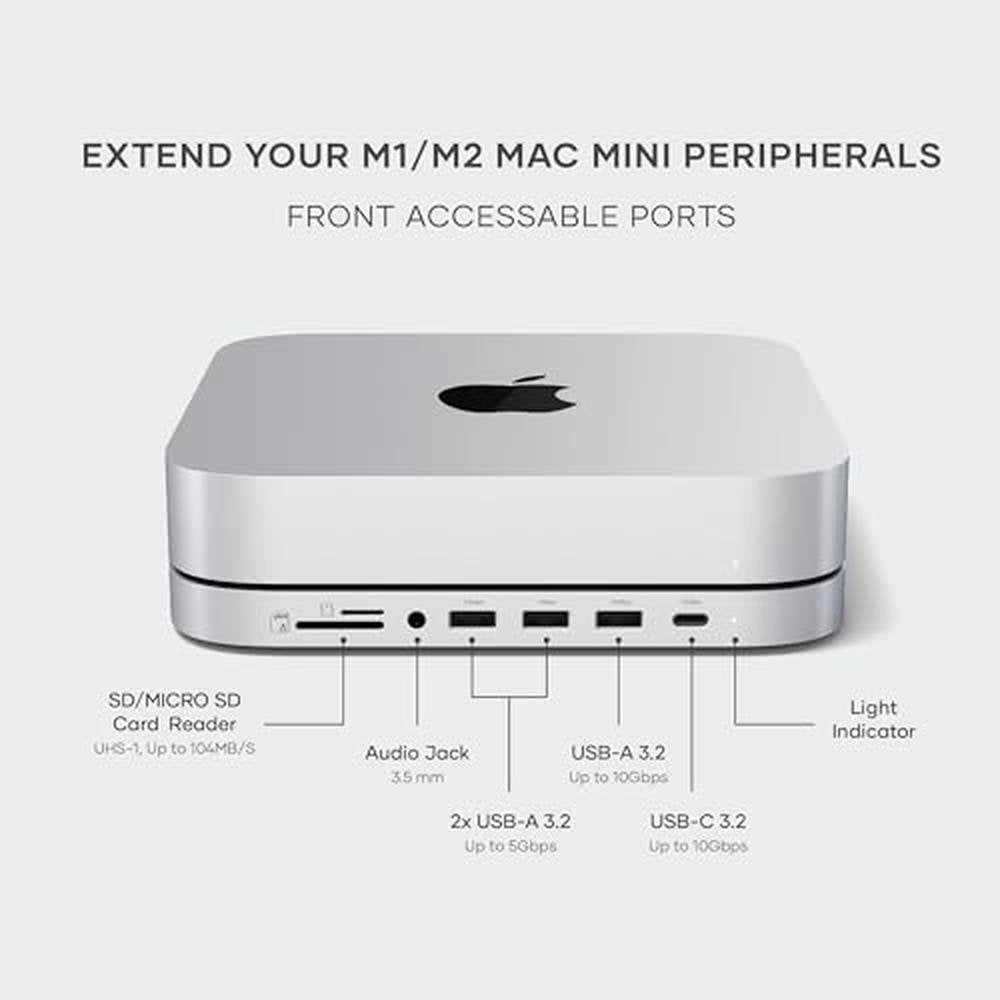 Mac 10gbps Ethernet: Satechi Mac Mini Hub Stand with SSD – Close-up Detail