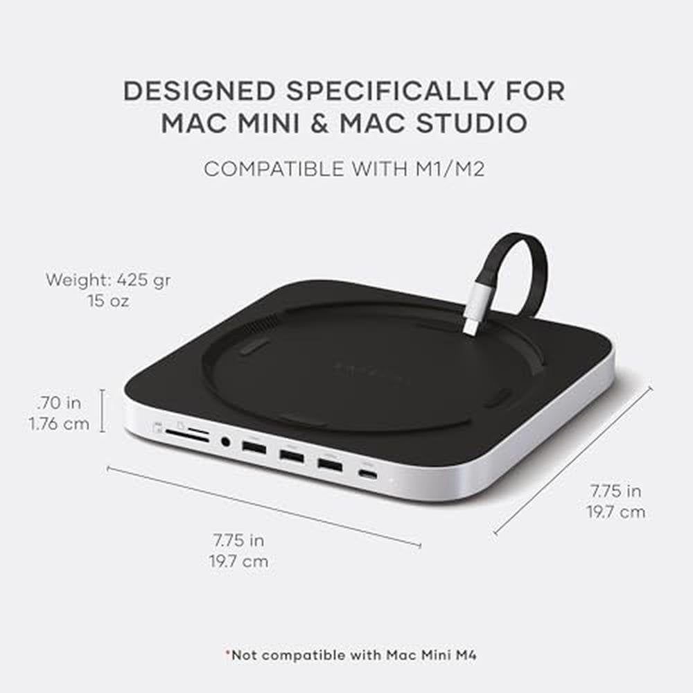Mac 10gbps Ethernet: Satechi Mac Mini Hub Stand with SSD – In Use