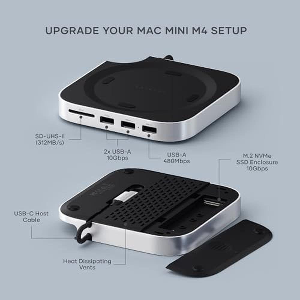 Mac Satechi: Satechi Mac Mini M4 Hub & Stand – Side View