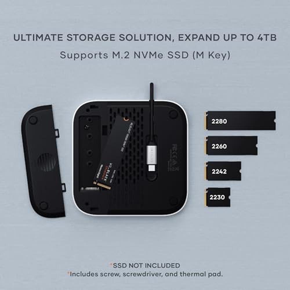 Mac Satechi: Satechi Mac Mini M4 Hub & Stand – Close-up Detail