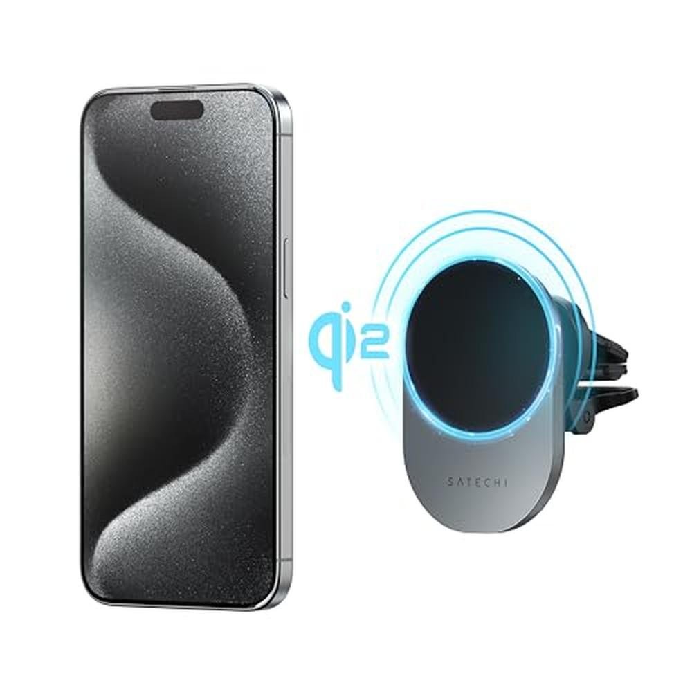 Car Charger: Satechi Qi2 Wireless Car Charger Travel – Side View