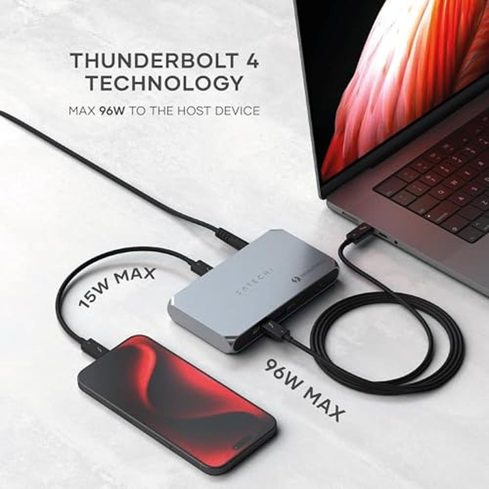 Thunderbolt Satechi: Satechi Thunderbolt 4 Dock Slim Hub Pro – In Use