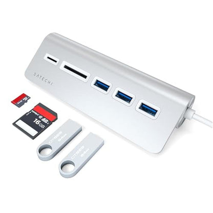 Satechi USB-C Hub: Premium 3-Port USB-A 3.0 Data Hub with – Side View