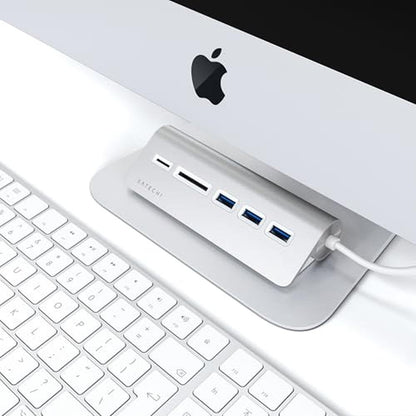 Satechi USB-C Hub: Premium 3-Port USB-A 3.0 Data Hub with – In Use