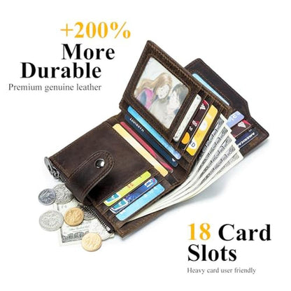 SCHLATUM Large Capacity Wallets for Men RFID Blocking Men – Side View