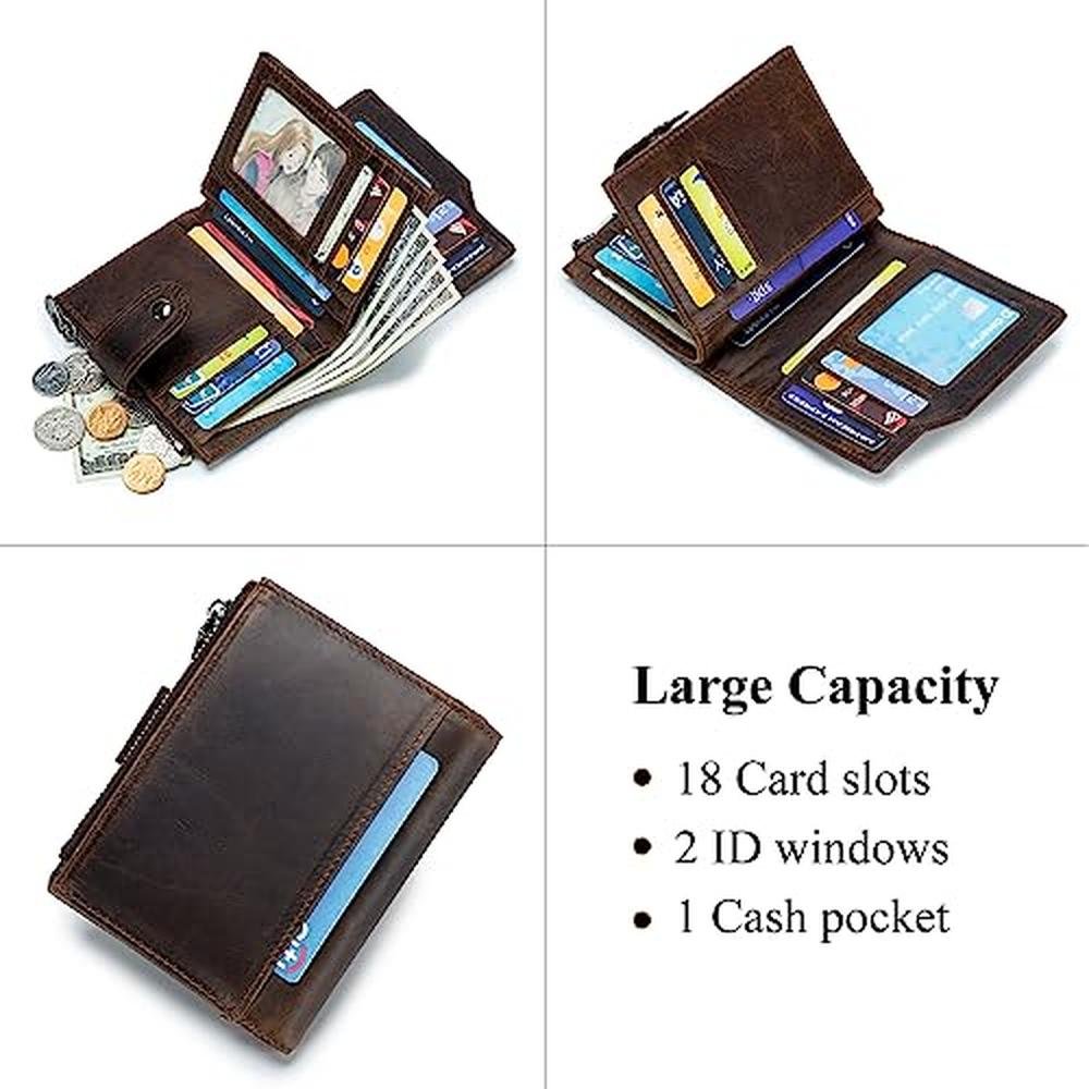 SCHLATUM Large Capacity Wallets for Men RFID Blocking Men – Packaging