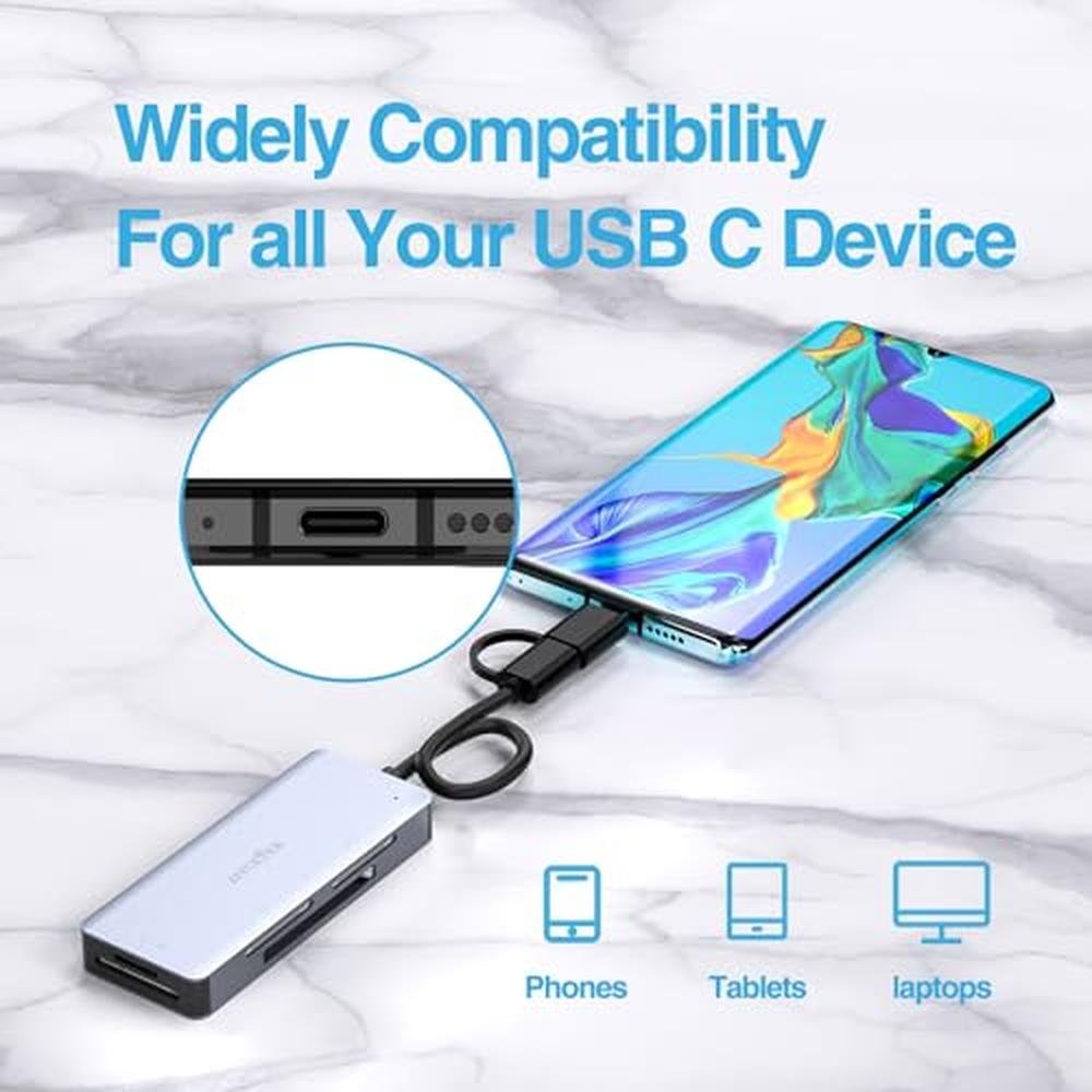 Reader Aluminum: 5-in-1 USB and USB-C to SD – Close-up Detail