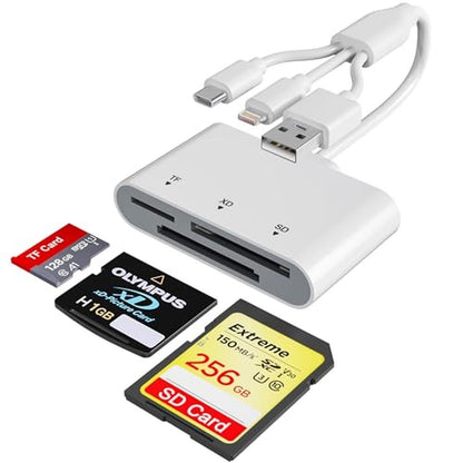 Reader iPhone: 3-in-1 SD Card Reader with USB-C and – Front View