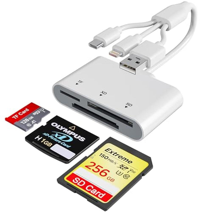 Reader iPhone: 3-in-1 SD Card Reader with USB-C and – Front View