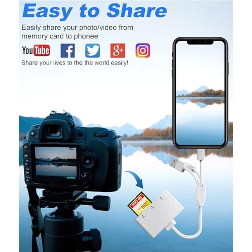 Reader iPhone: 3-in-1 SD Card Reader with USB-C and – In Use