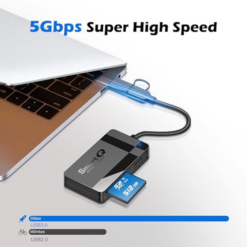 Reader Memory: USA Warehouse 4-in-1 USB-C USB 3.0 Dual – Side View