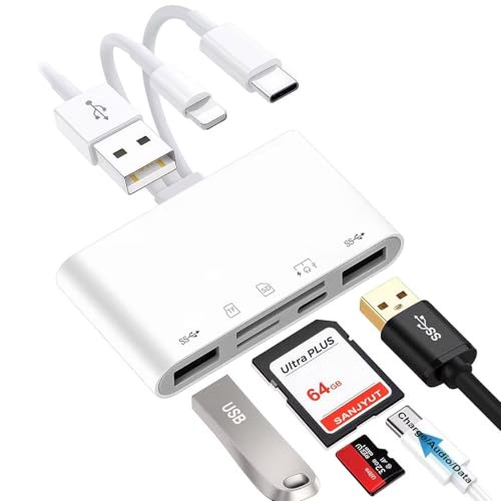 Reader iPhone: Sanjyut 7-in-1 USB-A – Front View