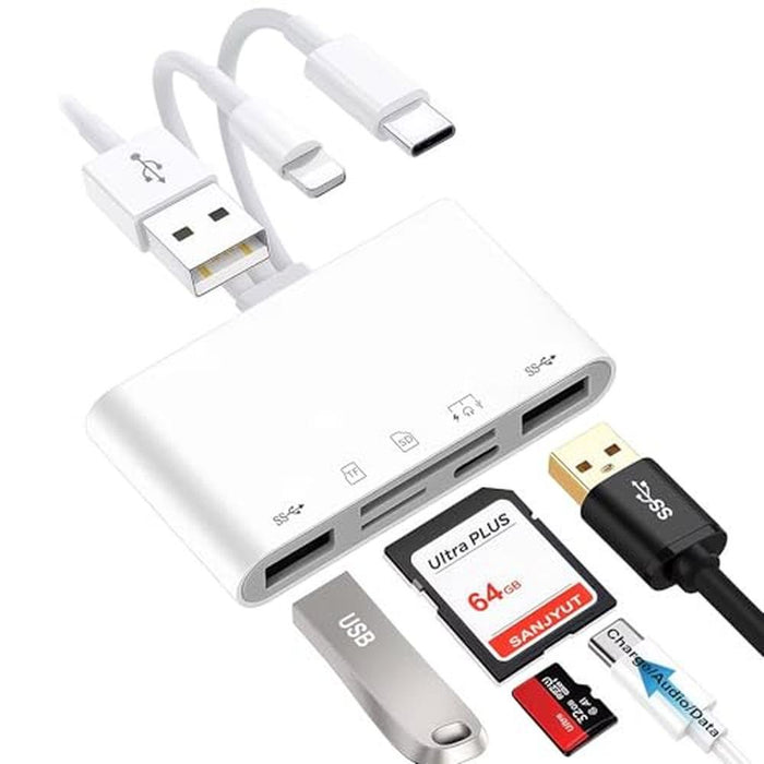 Reader iPhone: Sanjyut 7-in-1 USB-A – Front View