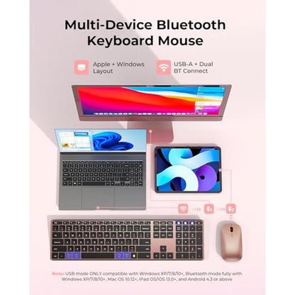Wireless Keyboard Mouse Combo – Side View