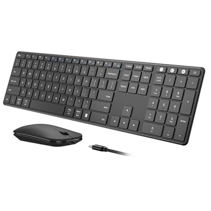 Wireless Keyboard Mouse: Seenda SKM64-3 Rechargeable Slim – Front View