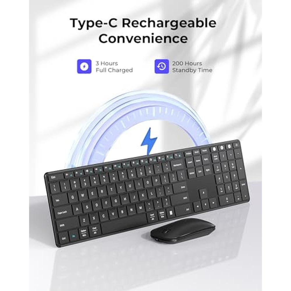 Wireless Keyboard Mouse: Seenda SKM64-3 Rechargeable Slim – Close-up Detail