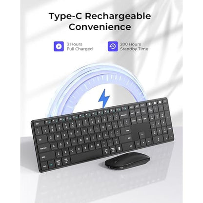 Wireless Keyboard Mouse: Seenda SKM64-3 Rechargeable Slim – Close-up Detail