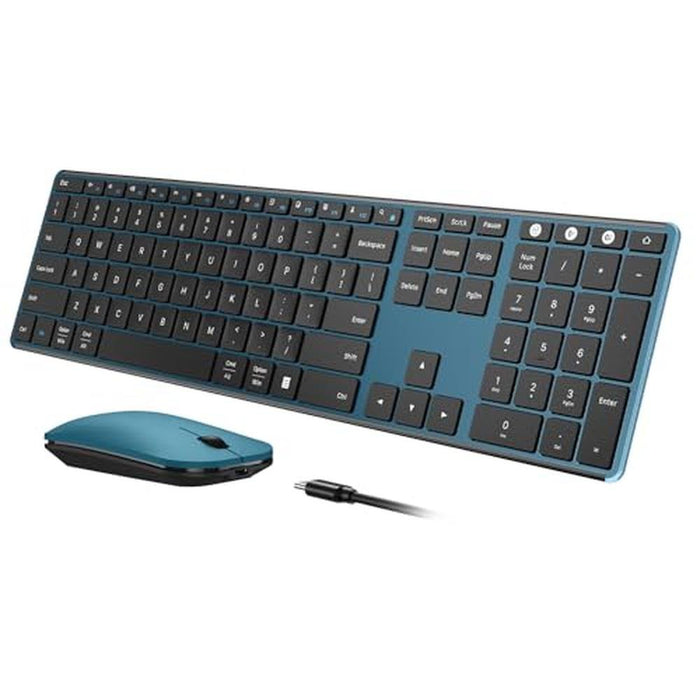Wireless Keyboard Mouse: Seenda SKM64-3 Rechargeable Slim – Front View