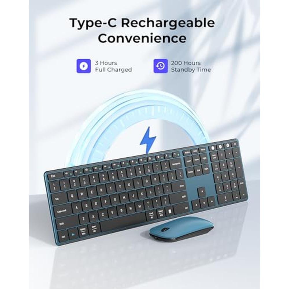 Wireless Keyboard Mouse: Seenda SKM64-3 Rechargeable Slim – Close-up Detail