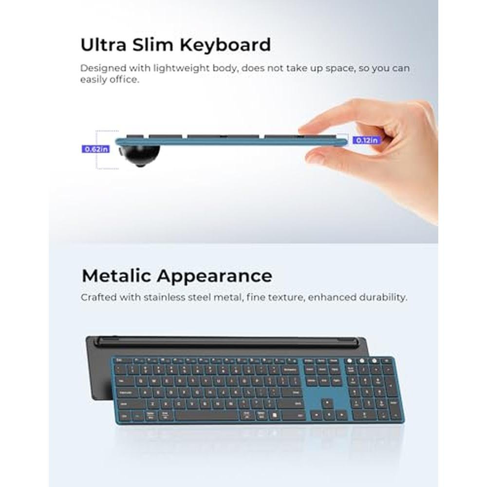 Wireless Keyboard Mouse: Seenda SKM64-3 Rechargeable Slim – In Use