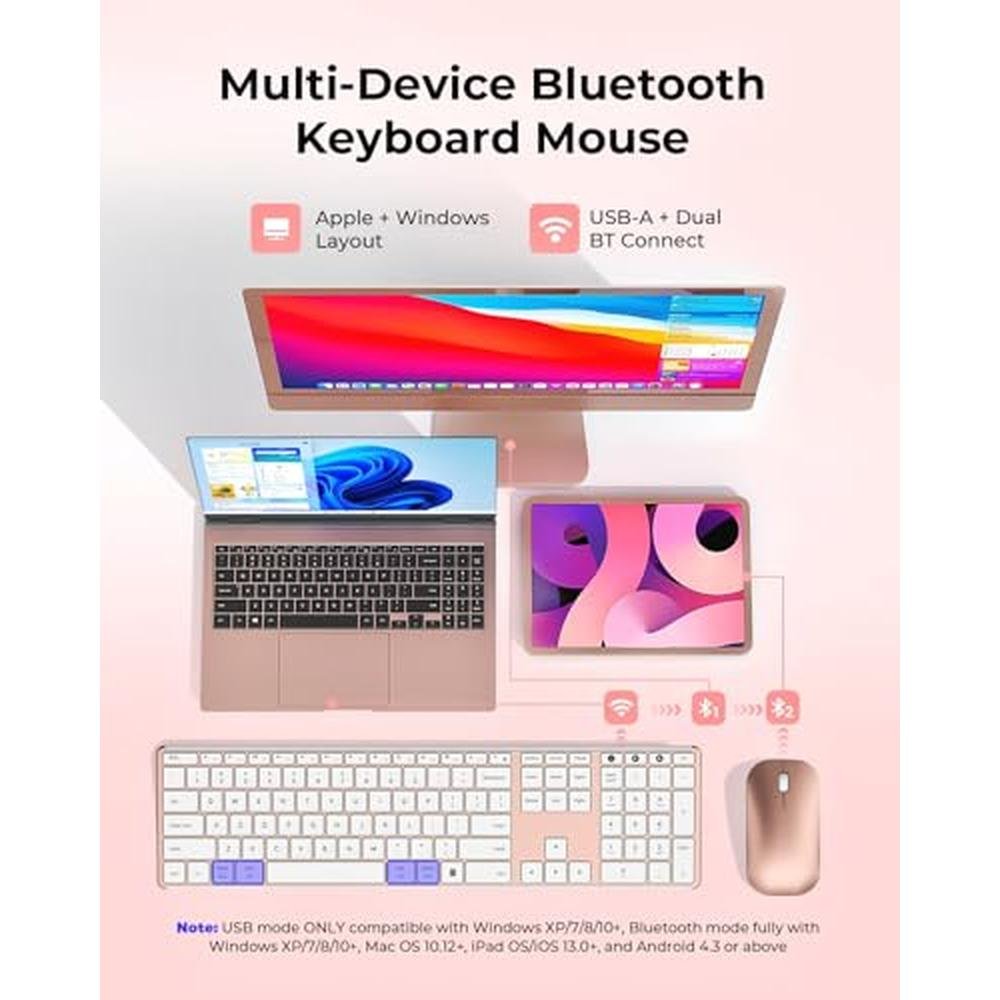 Wireless Keyboard Mouse: Seenda SKM64 3 Rechargeable Slim – Side View