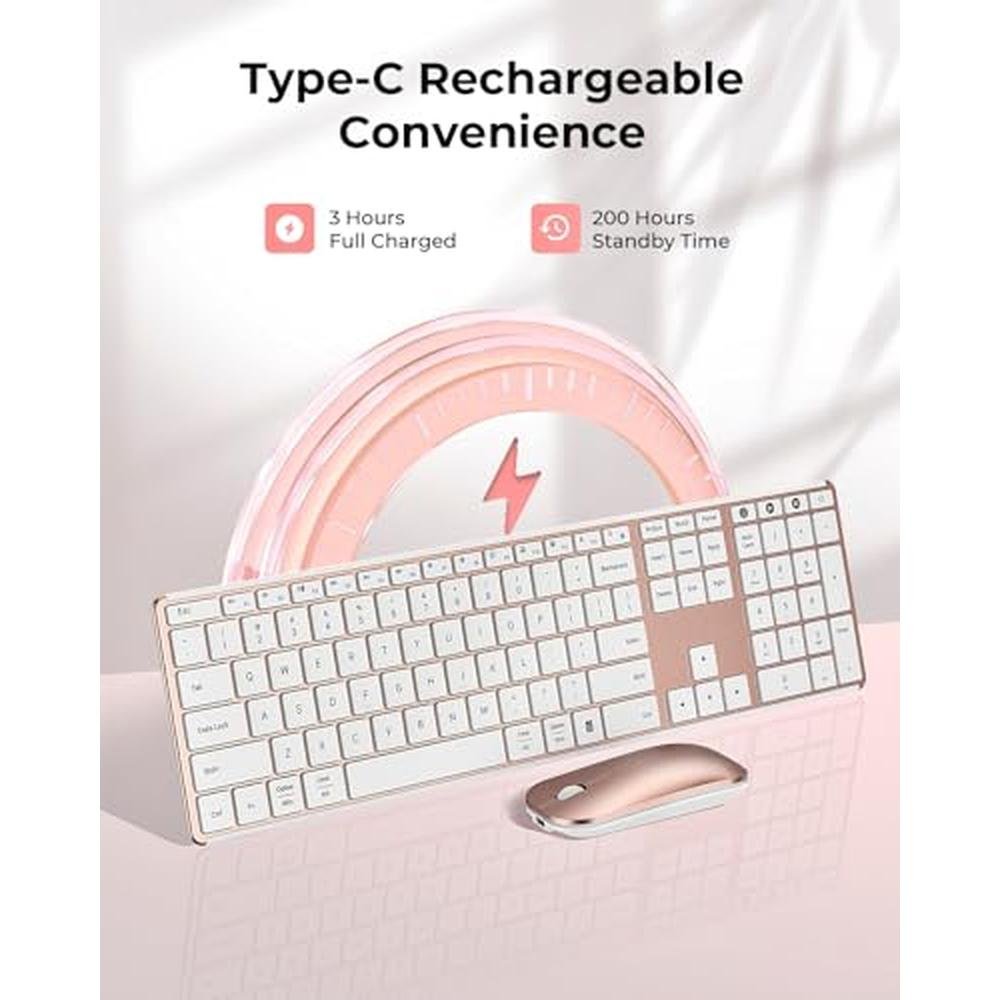 Wireless Keyboard Mouse: Seenda SKM64 3 Rechargeable Slim – Close-up Detail