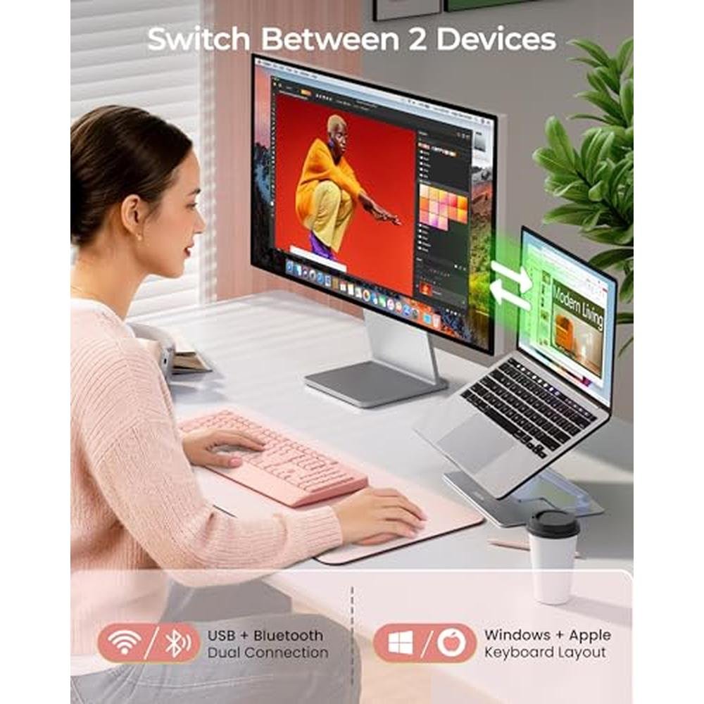 Wireless Keyboard Mouse Combo – Side View