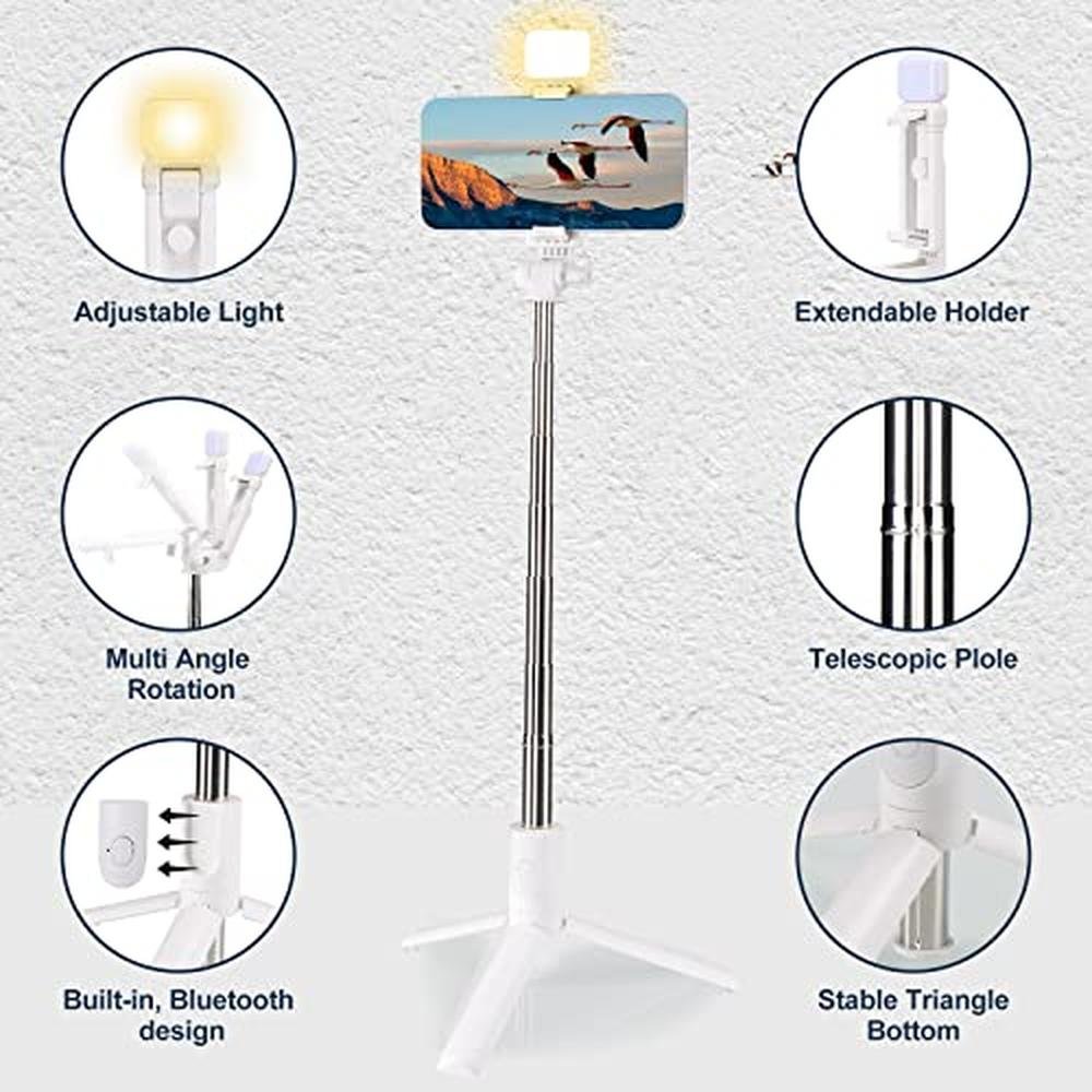 Selfie Stick: Premium Extendable Selfie Stick with Fill – Close-up Detail